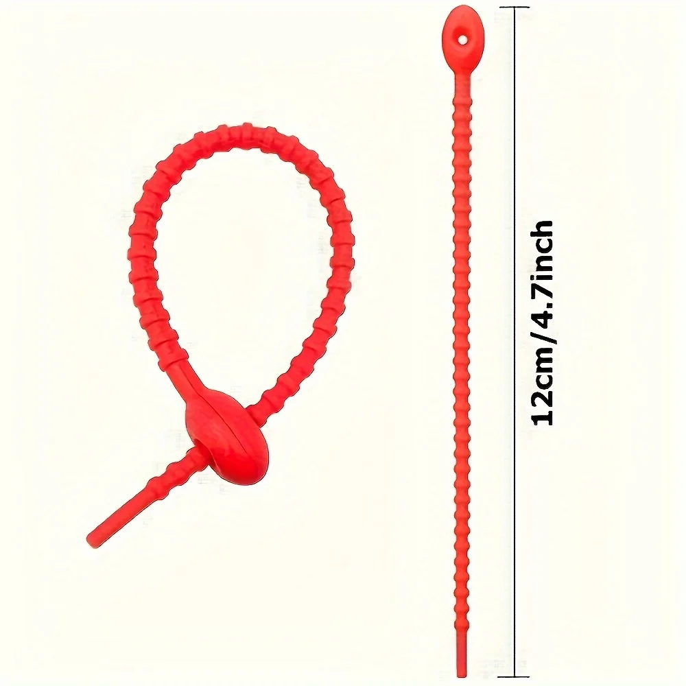 10pcs Silicone Cable Ties - Reusable, Durable & Flexible Cord Organizers in Various Colors, Safe Design for Office,and Home Use