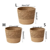 67JB Straw Plant Basket Indoor Woven Plant Pots for Planter Flower Pots Plant Pot 6