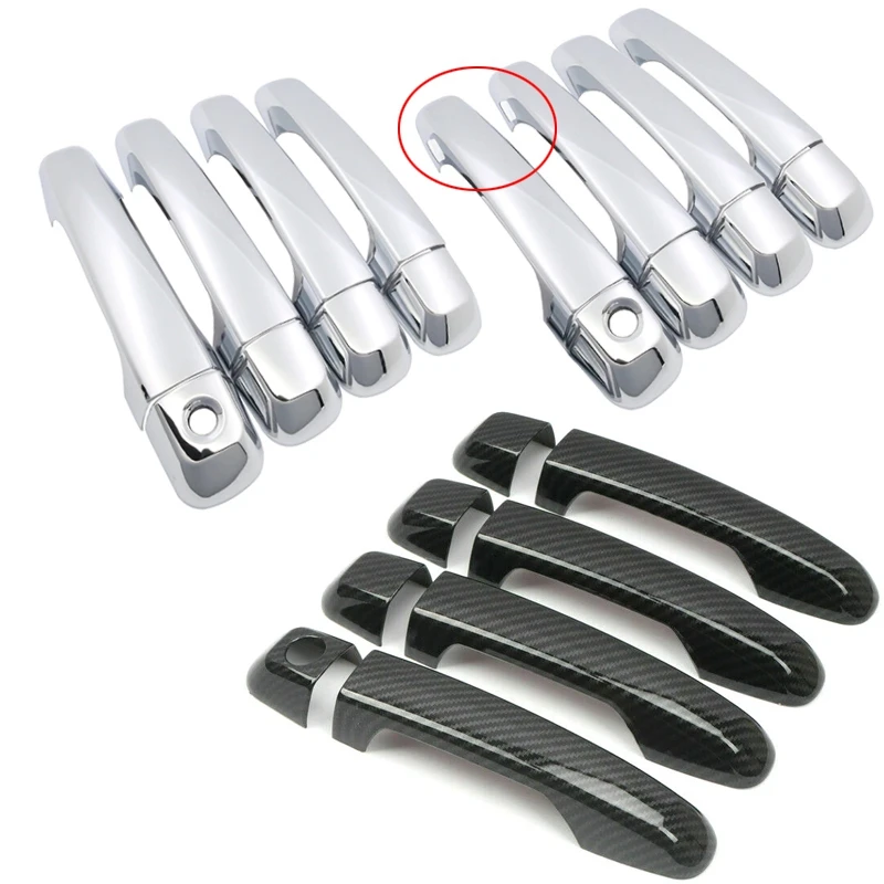 

Обновление для Toyota 4 runner/HILUX SURF 5-го поколения N280 2010 ~ 2019, крышка автомобильной дверной ручки, крышка, хромированные/Углеродные автомобильные наклейки