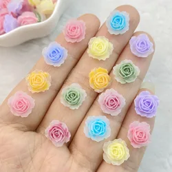 50Pcs New Cute Resin Mini Translucent Flowers Flatback Free Shipping Ornament Jewelry Making Manicure Hairwear Accessories