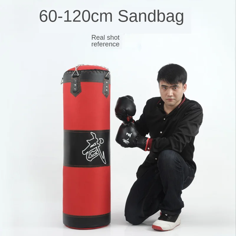 Boxing Sand Filling Thicken Strength Training Fitness Exercise Punch  Sandbag Fitness Gym Empty-Heavy Kick Boxing Bag with Hang