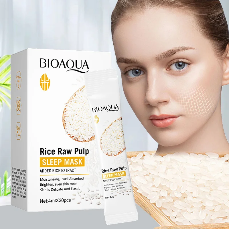 

Bioaqua Anti Wrinkle Anti-Aging Face Fine Lines Rice Puree Rejuvenating Moisturizing Sleep Mask Whitening Skincare