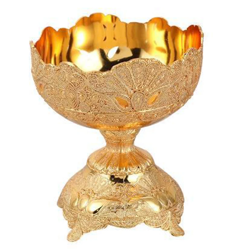 PEANDIM Gold Serving Tray Luxury Fruit Tray Hotel Table Decoration Dessert Snack Bowl Plate Home Kitchen Storage Organization 6