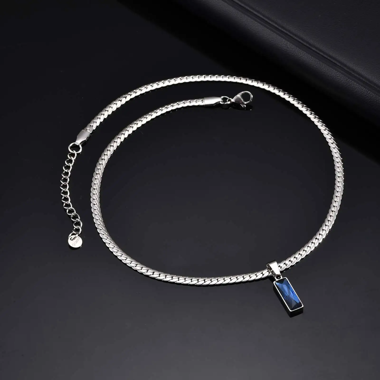 Mprainbow Chic collane in pietra blu per uomo, collare con