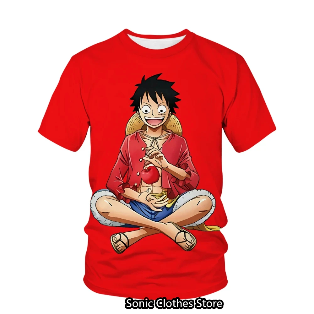 

New Cute One Piece T Shirt Children's Summer Cute Game Luffy 3d Print Fashion Harajuku Casual Short Sleeve Clothing 3-14 Years