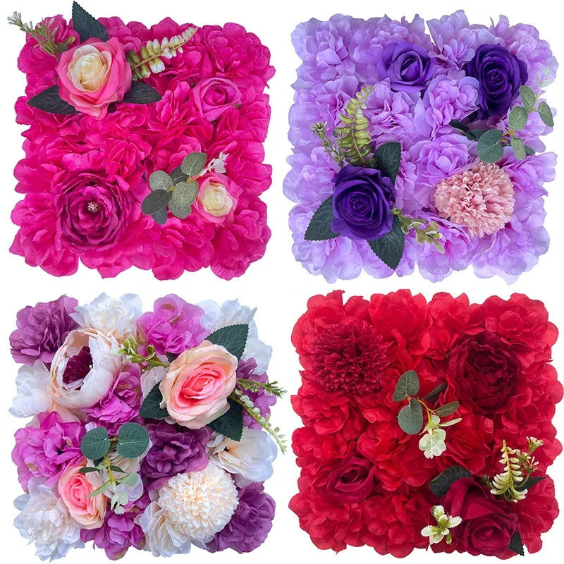 

Flower Wall Panel Artificial Silk Rose Flower Panels For Party Wedding Decoration Bridal Shower Decor Baby Shower Decor Plants