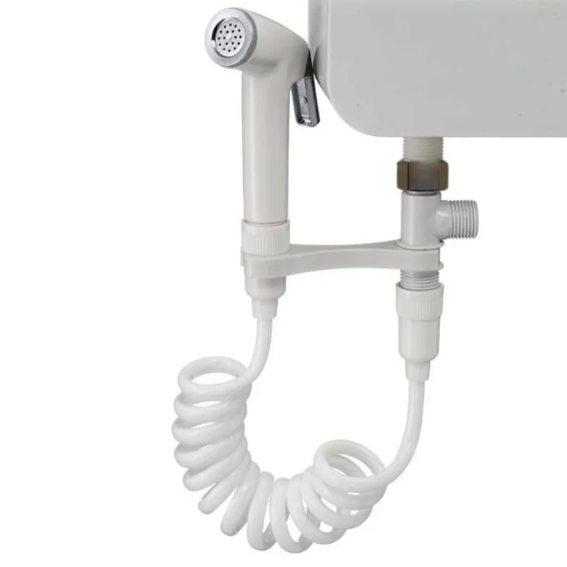 ABS white silver wc Bathroom hand Toilet tank holder kit Spray Bidet shower head faucet Hose holder douche self Cleaner s1