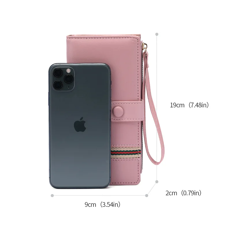 New wallet women's long wallet Japanese Korean clutch bag ladies wallet card zipper buckle bag wallet