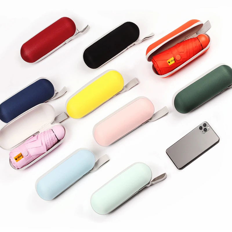 Mini Pocket Capsule Umbrella 8-Ribs Sun Protection UV Folding Parasol with Box Mini Umbrella Folding Umbrella Mini Sun Umbrella Sun Umbrella