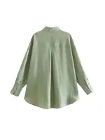Women Fashion With Pocket Oversized Shirts Vintage Long Sleeve Button-up Female Blouses Blusas Chic Tops - Image 3
