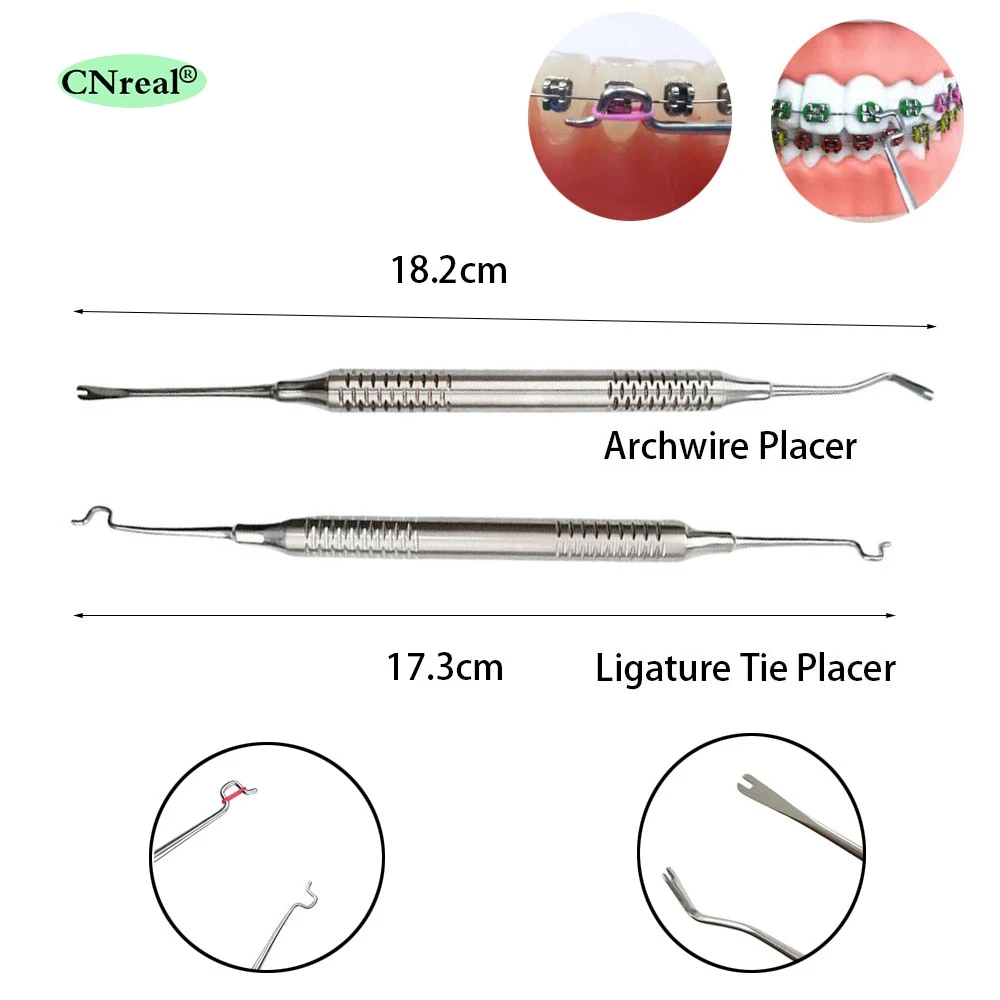 

Dental Orthodontic Ligature Tie Placer Arch Wire Placement Stainless Steel Ligation Ring Holder Twirl-on Module Dentist Supplies