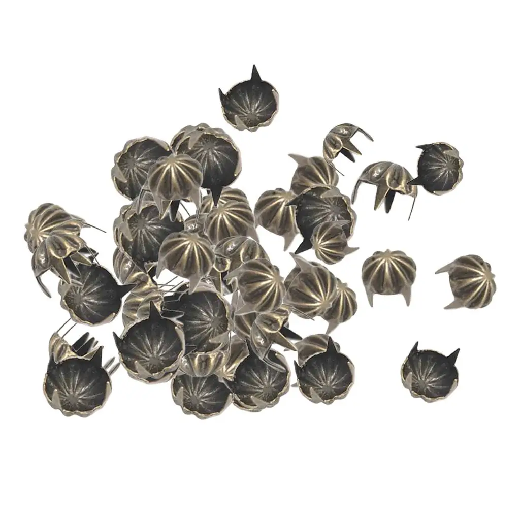 50 Pieces 9mm DIY Metal Punk Spikes Spots Pumpkin Studs for DIY Leather Craft