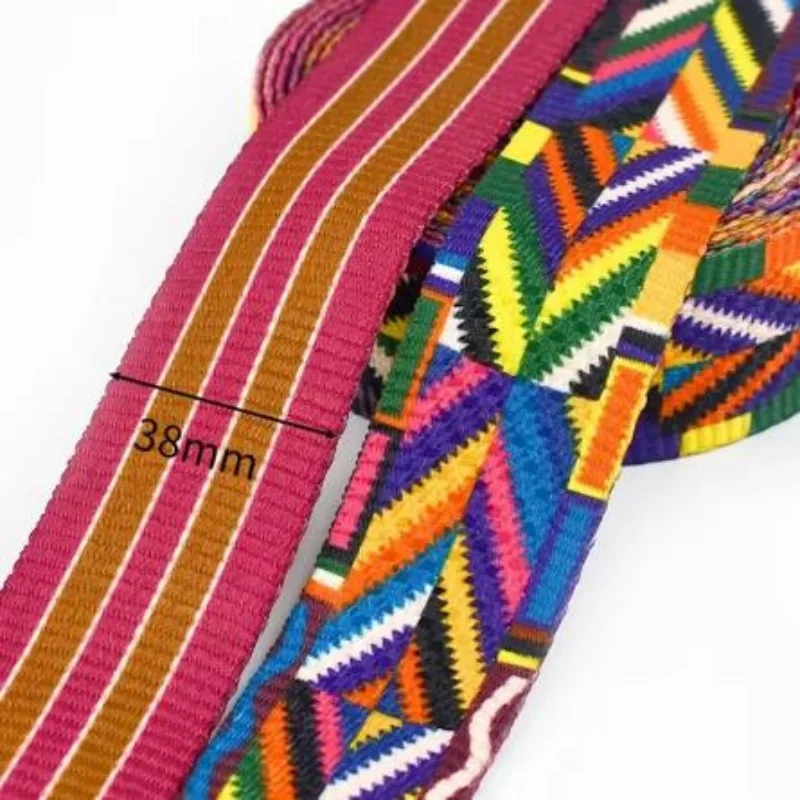 Webbing Ribbon Nylon Webbing Nylon Webbing Tape 2Meters 38mm Printed Nylon Webbing Boho Bag Strap Ribbon Handbag Handle Leather Belt Bias Tape DIY Sewing Material
