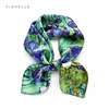 Oil Painting Iris printed natural silk scarf for women 100% real silk scarves small 50cm square soft handkerchief gift for lady 2