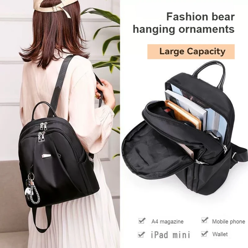 Women's Trendy Street Style Backpack - Oxford Fabric School Bag for Teens 2