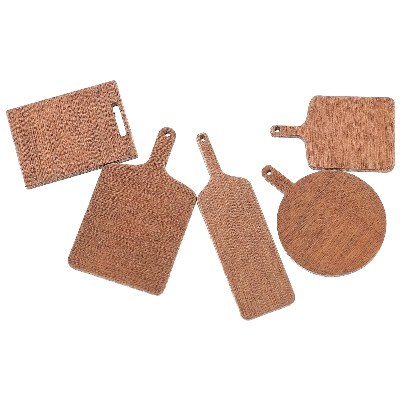 

5 Pcs Accessories Mini Chopping Board Micro Scene House Miniature Wooden Cutting Tiny