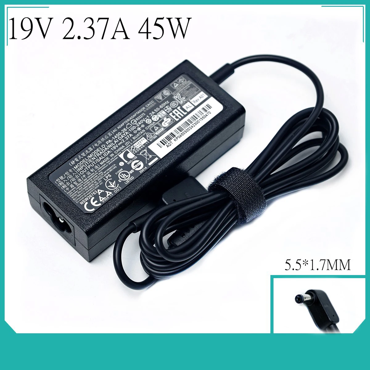Portátil Adaptador Carregador para Acer Aspire A31431 A51551-3509 E5-573-516d Série Notebook Fonte de Alimentação 19v 2.37a 45w