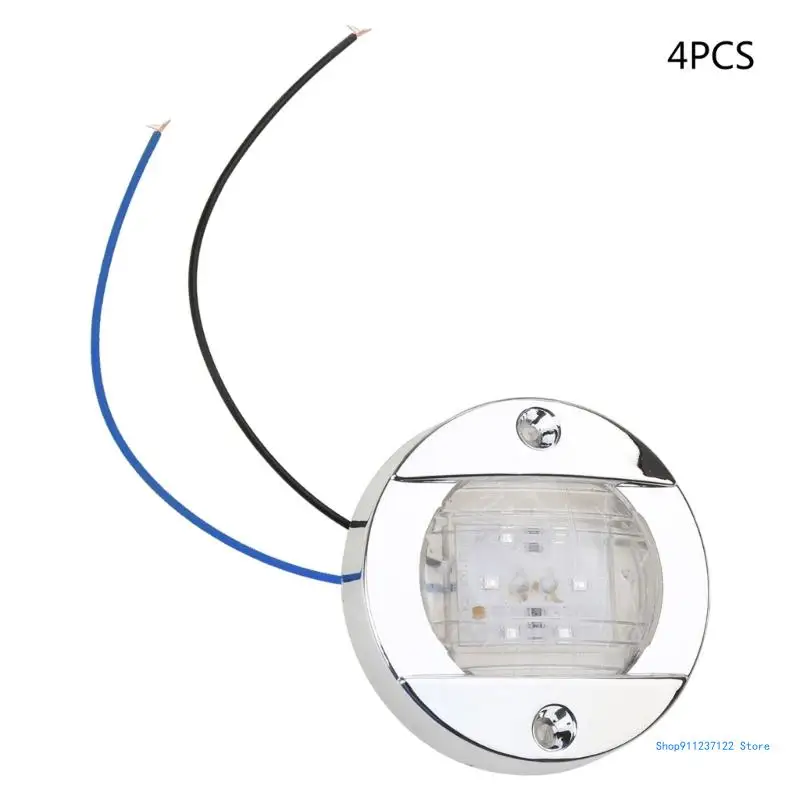 

Морской транец яхты на колесах, 6 светодиодов, кормовой сигнальный фонарь, круглый задний фонарь из нержавеющей стали
