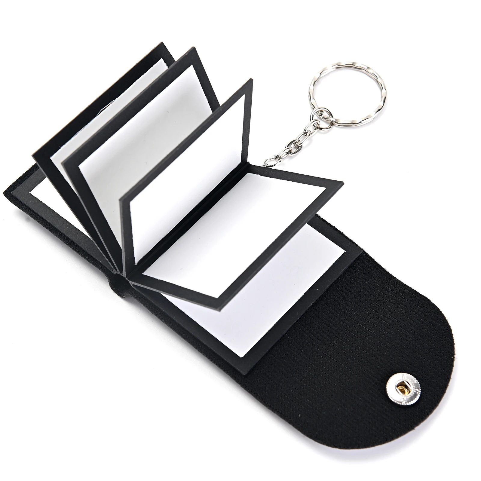 Blank Photo Album Book Leather Keychain Lovers Gift Button Keyrings Diy ...