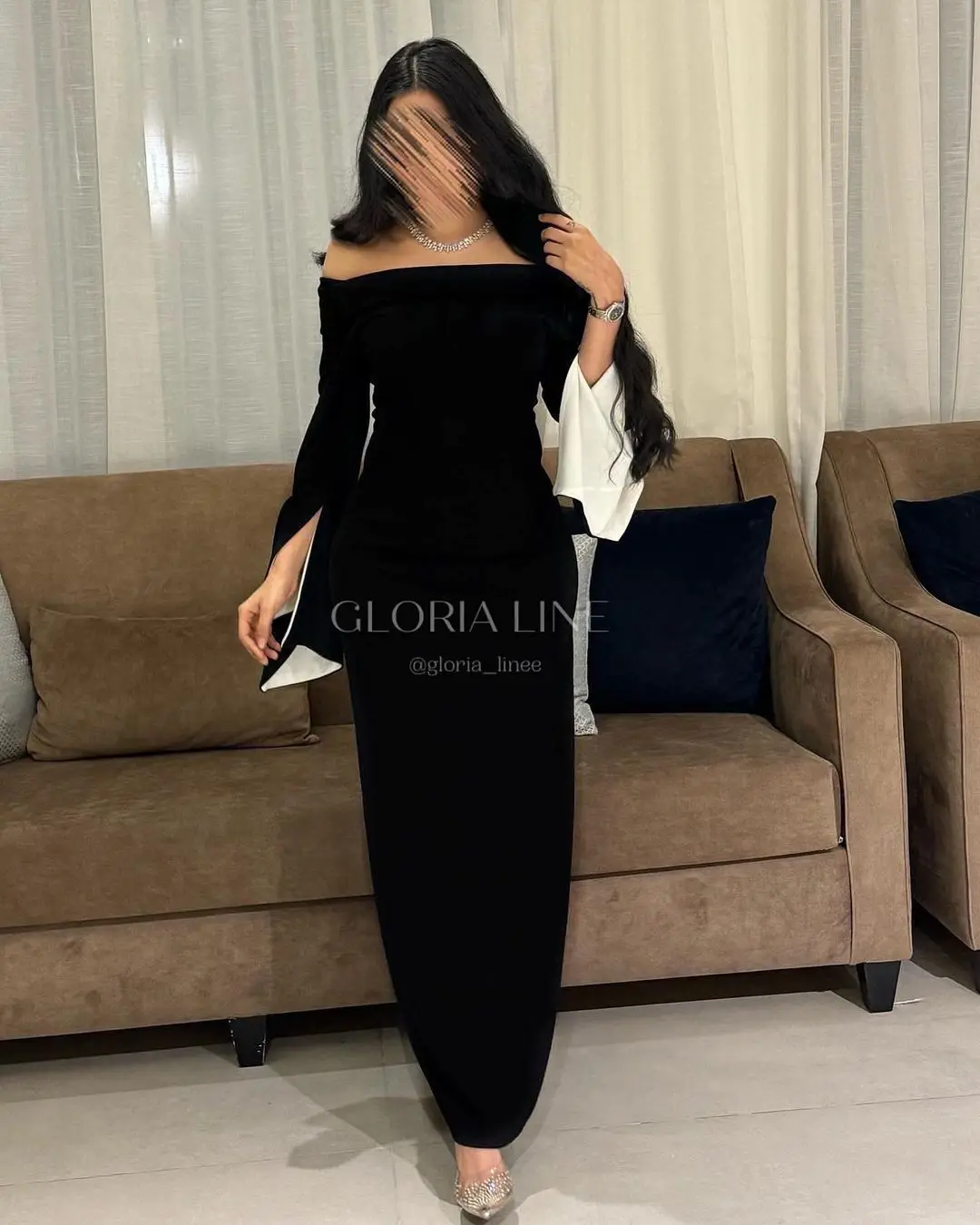 

Vintage Mermaid Long Sleeves Prom Dresses Boat Neck Vestidos De Fiesta Floor Length Evening Dresses
