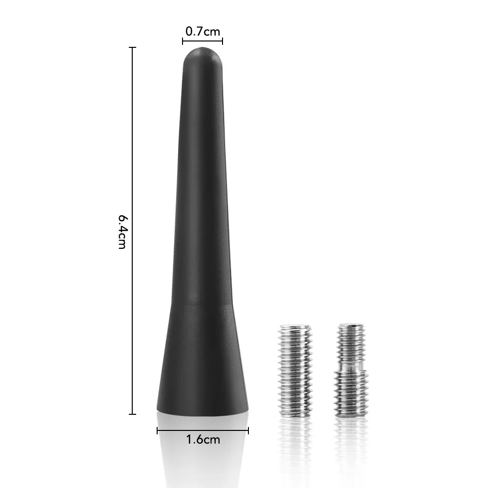 Soporte de techo de Radio fuerte FM AM DAB negro, 6,5 cm longitud, Auto Universal con tornillos, antena coche, Mini acceso