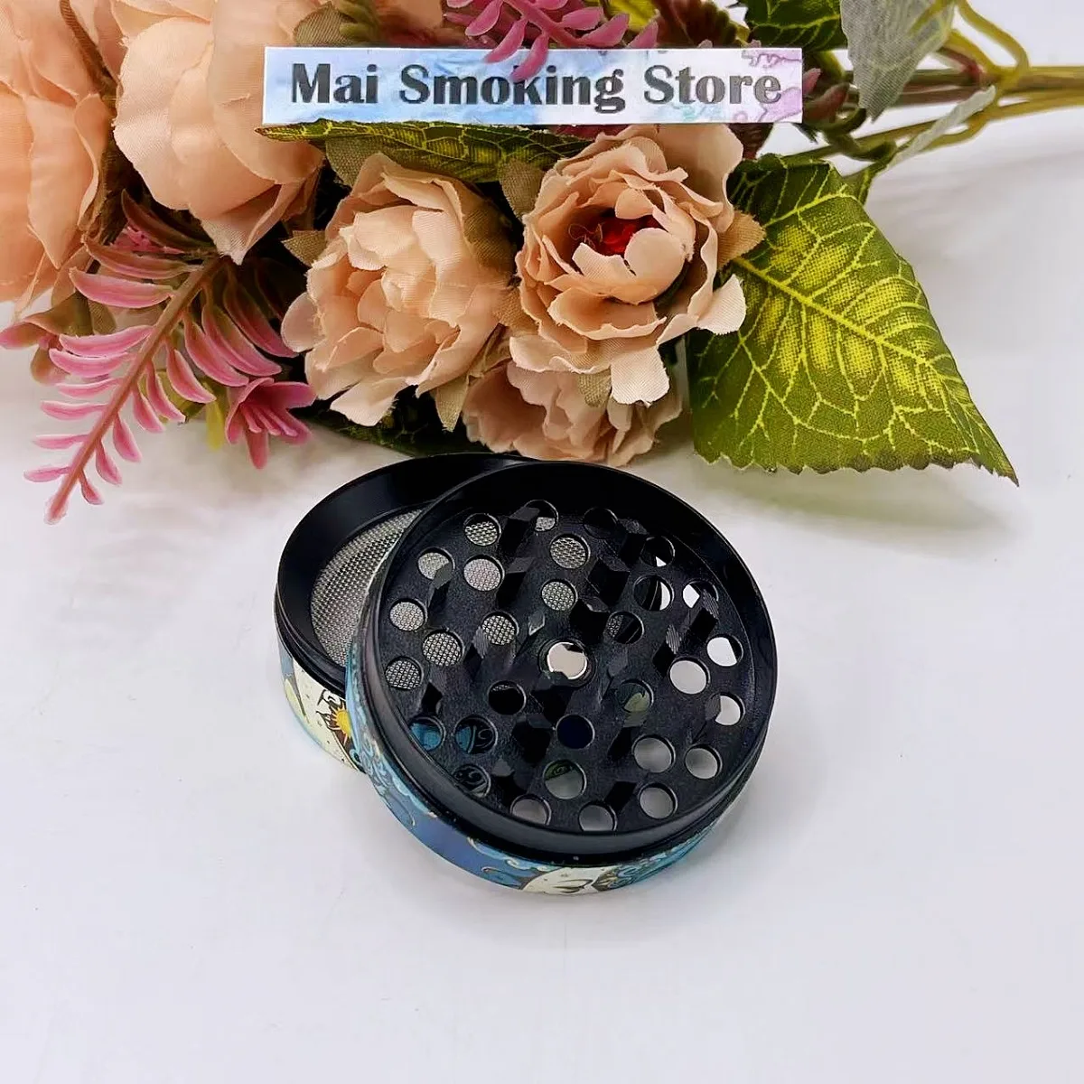 1.6/2/2.5inch Moon Herb Grinder Boho Sun 4-layer Manual Salt Spice Mill Pepper Mortar Tobacco Grass Raw Grinder Smoking Tool 4
