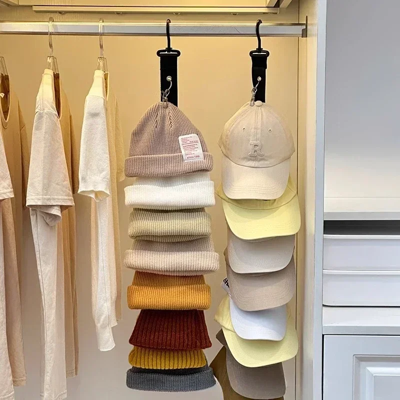 Hanging with Hook with Metal Clips for Hat Storage Caps Hanger Golf Hats Collections Stand Rack Baseball Cap Organizer Hook 1PCS