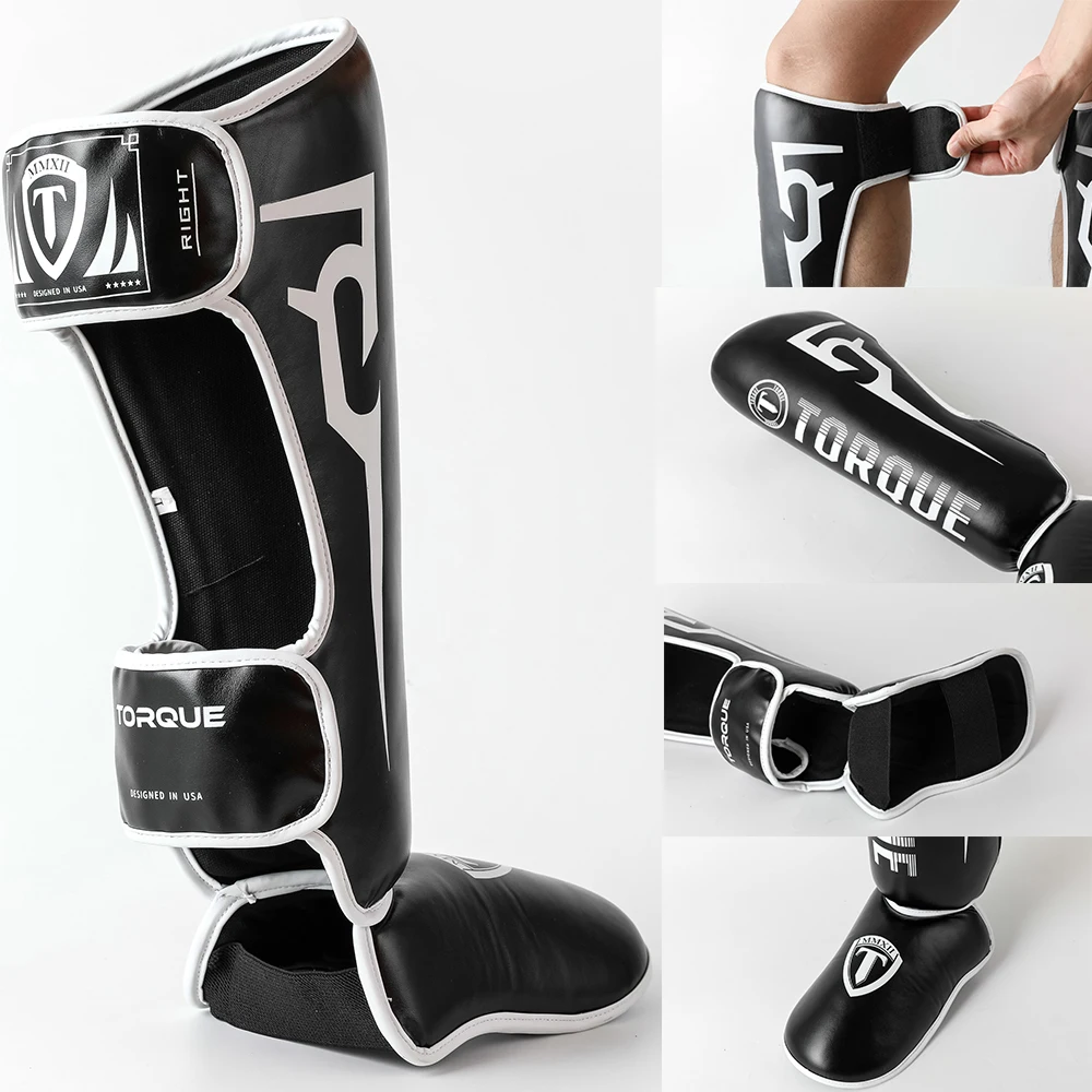 TORQUE Boxing Shin Guards Thicker Adult Protection Ankle Protectors Leggings Equipment Martial Arts Muay Thai Taekwondo shin guard pads,kickboxing shin guards