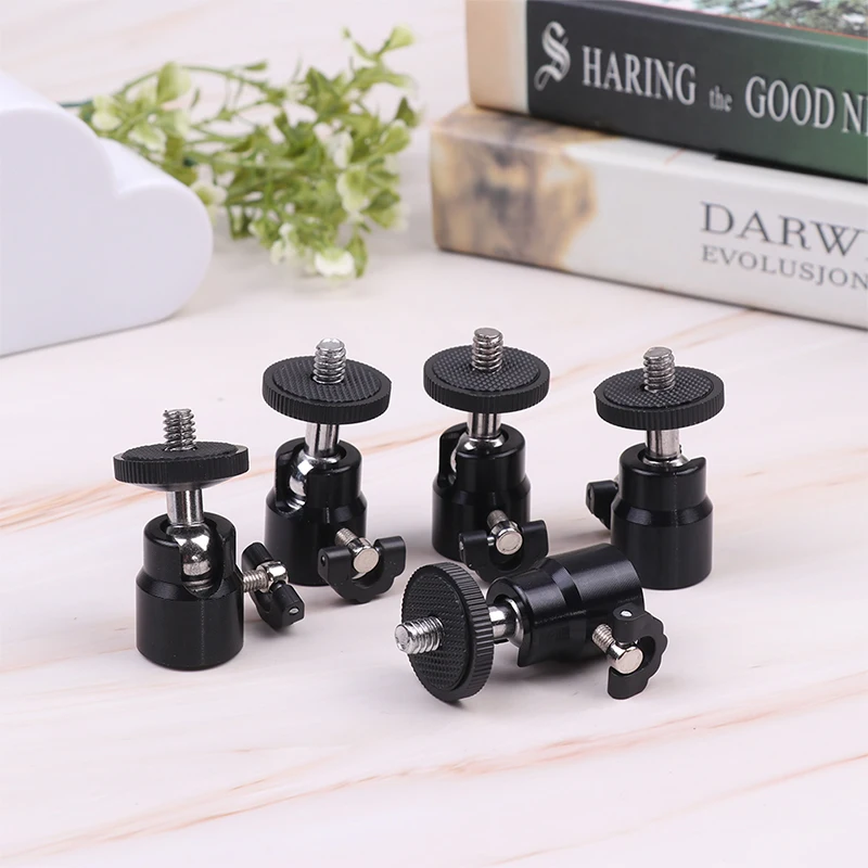 카메라 삼각대용 1/4 나사 구형 금속 헤드, LED 라이트 플래시 삼각대 브래킷, 거치대 마운트 핫 슈 어댑터 크래들, 1 개