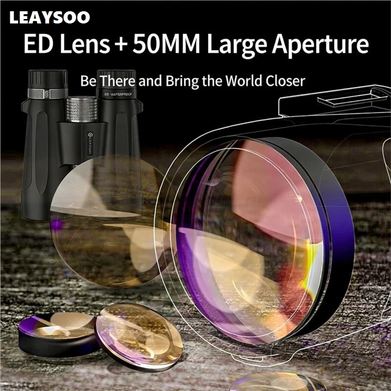 LEAYSOO Explorer 12X50 ED 쌍안경 BK4 프리즘 IPX7 질소 충전 방수 전문 망원경 조류 관찰 사냥용