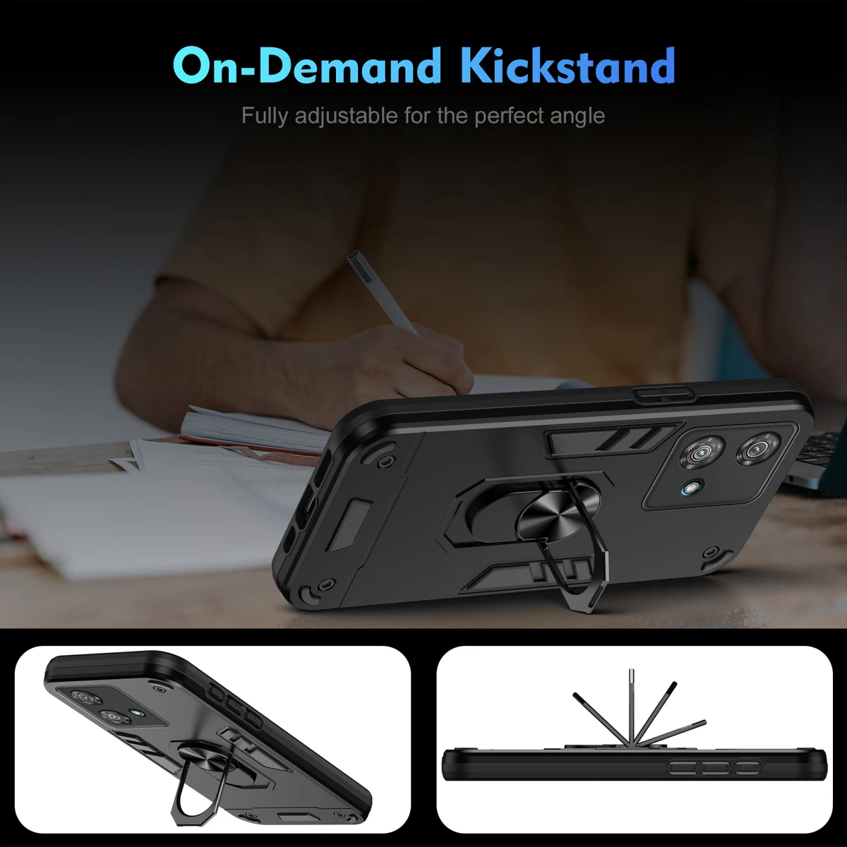 Magnetic Phone Holder Case for MOTOROLA Moto Edge 40 30 Pro Neo Fusion Cases Luxury Protect Bumper Back Cover — view 6