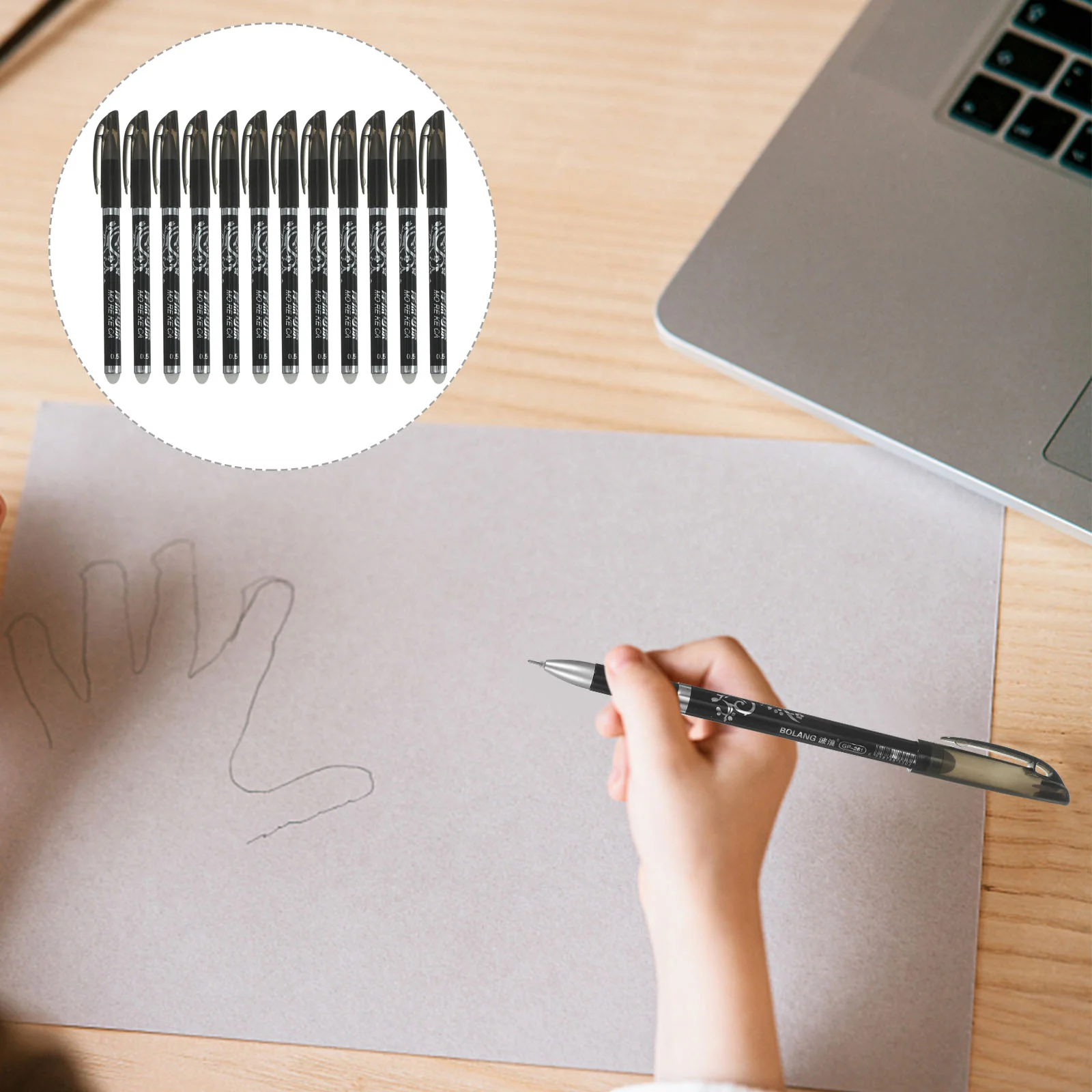 

Ручки со стираемыми синими чернилами, 12 шт., 05 мм, 05 мм, белые фарфоровые, для студентов