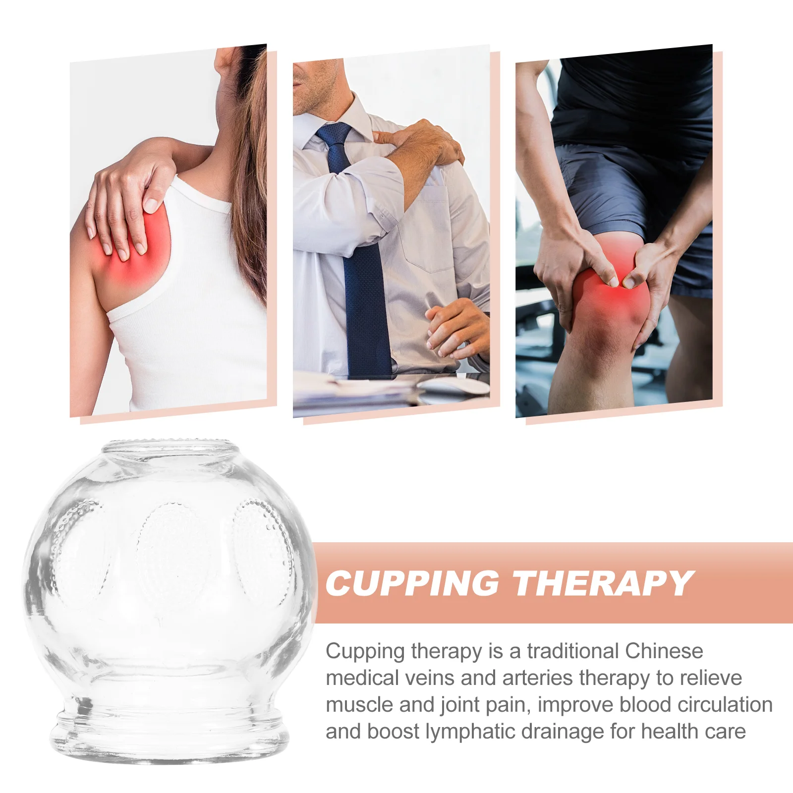 7 Pcs Tool Manual Glass Cupping Kit for Massage Suction Cups Professional Body Care