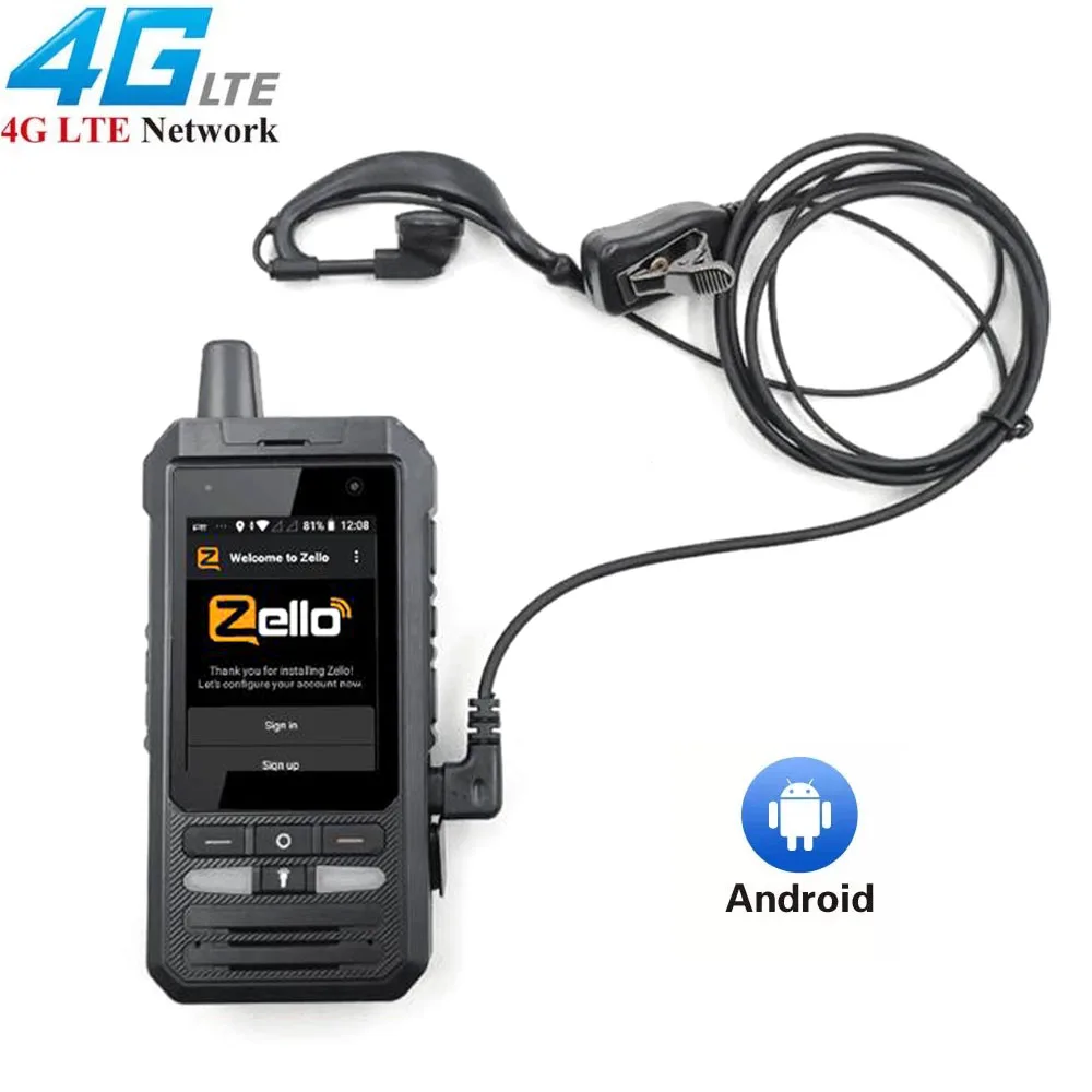 ANYSECU W8Pro 4G Network Radio Android 10 GPS WIFI F80S Mobile Phone Work With Real-ptt Zello Global Call Walkie Talkie