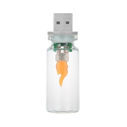 LED Frosted Glass Candle with Simulated Flame - Ambient USB - Powered Night Light for Festive and Home Decor (Transparent)