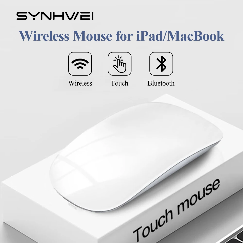 Mouse sem Fio Bluetooth para Mac Ipad Iphone Recarregável Silencioso Magro Toque Ratos Compatível com Tablet Macbook Pro Macbook Air