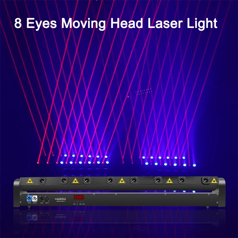 8 Eyes LED Beam Bar Moving Head Light disco ball light disco light led stage light moving beam light Laser Lamp RGB DMX Controller Stage Effect Bar DJ Disco Party Wedding Spot Beam Lighting