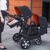 Poussette Double Pliable pour Deux Enfants, Absorbe les Chocs, Chariot à Quatre Roues, Nouvelle Collection 4