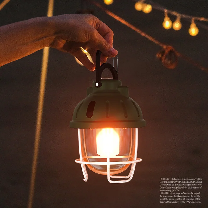 

Многофункциональный походный светильник в стиле ретро, портативное туристическое снаряжение, зарядка через USB, для кемпинга, путешествий