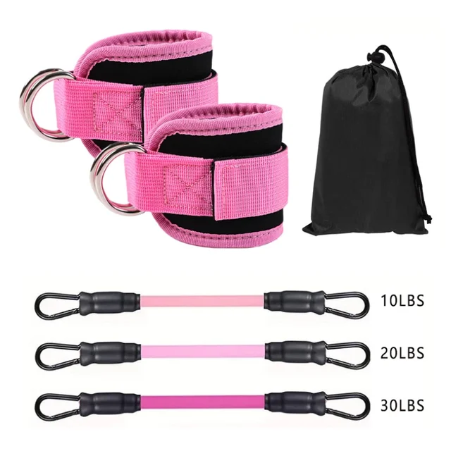 Ankle Straps Resistance Bands Set Fitness Workout Yoga Exercise Equipment Glutes Legs Strength Training for Gym Man Woman 6