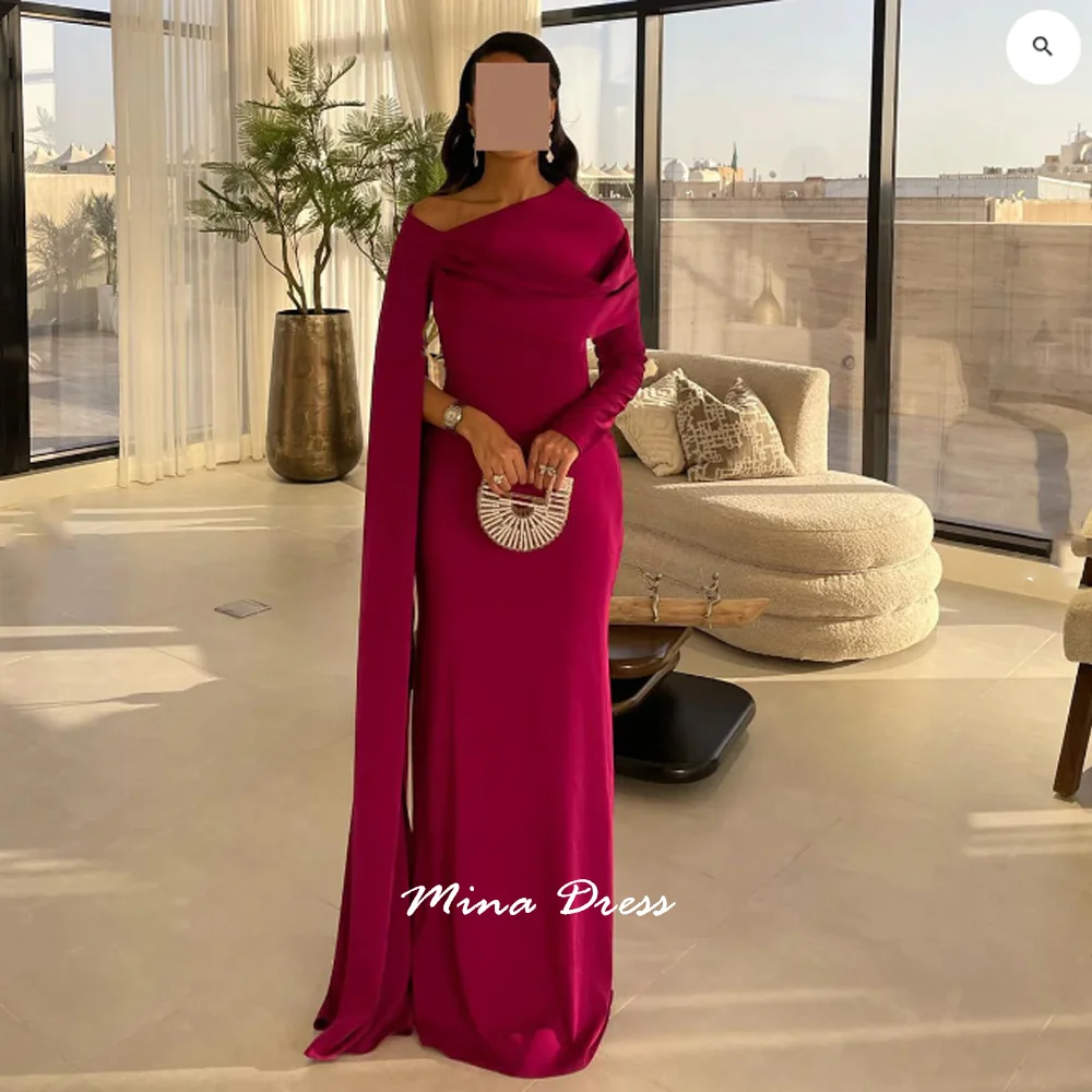 Mina Customized One-Solder Sleeve Women's Elegant Dresses for Special Occasions With Flowing Shawls and Oblique Shoulders Party