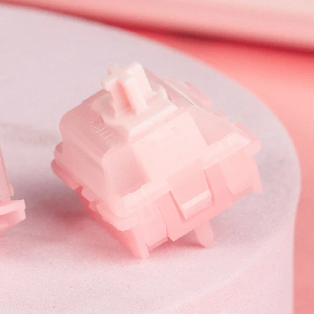 Enhanced Pink Ice Sakura Switch - Linear, Magnetic, Pre-Lubed, 35g/50g Actuation, 3.5mm Travel
