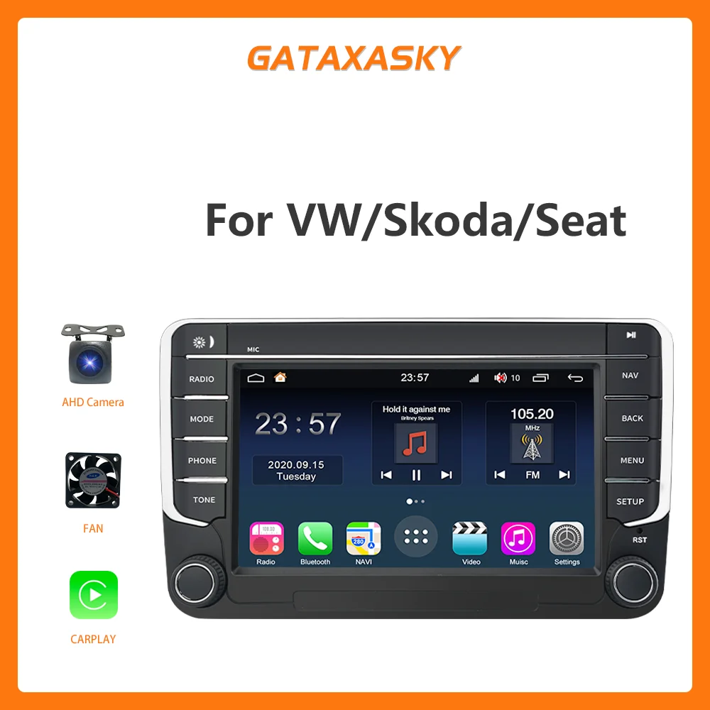 

Автомагнитола GATAXASKY, мультимедийный плеер на Android, с 7 "GPS, для Volkswagen, Skoda Octavia, golf 5, 6, touran, passat B6, polo, Jetta, типоразмер 2DIN