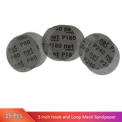 15 - Piece Mesh Abrasive Sanding Discs Set - Anti - Blocking, Dry Grinding Sandpaper, 80 - 240 Grit Variety for Versatile Use on Wood, Metal, and Wall Surfaces