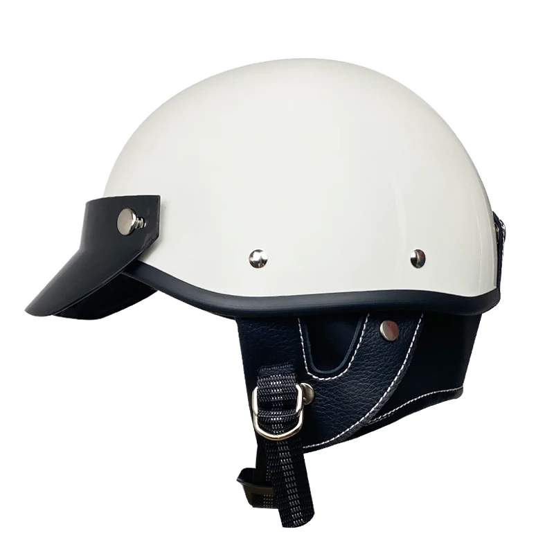 Casco De Moto Retro, Protector De Cabantes Para Moto, Scooter Vintage, De Media Cara