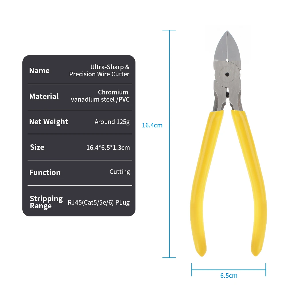 Cat6 패스스루 RJ45 크림프 툴 키트 네트워크 크림퍼, 케이블 테스터, 커터 블레이드, 50개 커넥터 및 스트레인 릴리프 부츠 포함