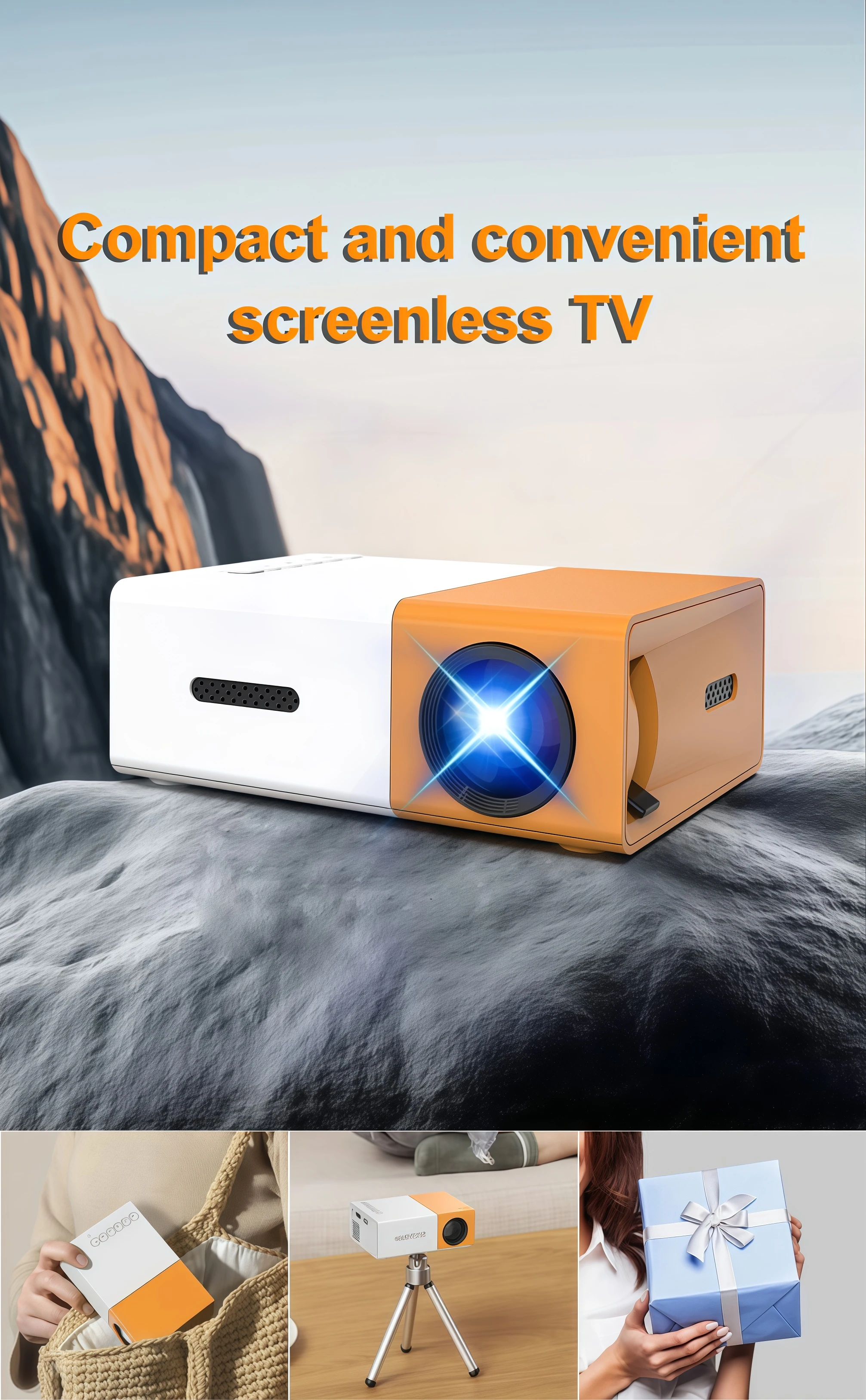 Mini Portable For Cartoon Outdoor LED Pico Movie Projector for Home Theater Kids