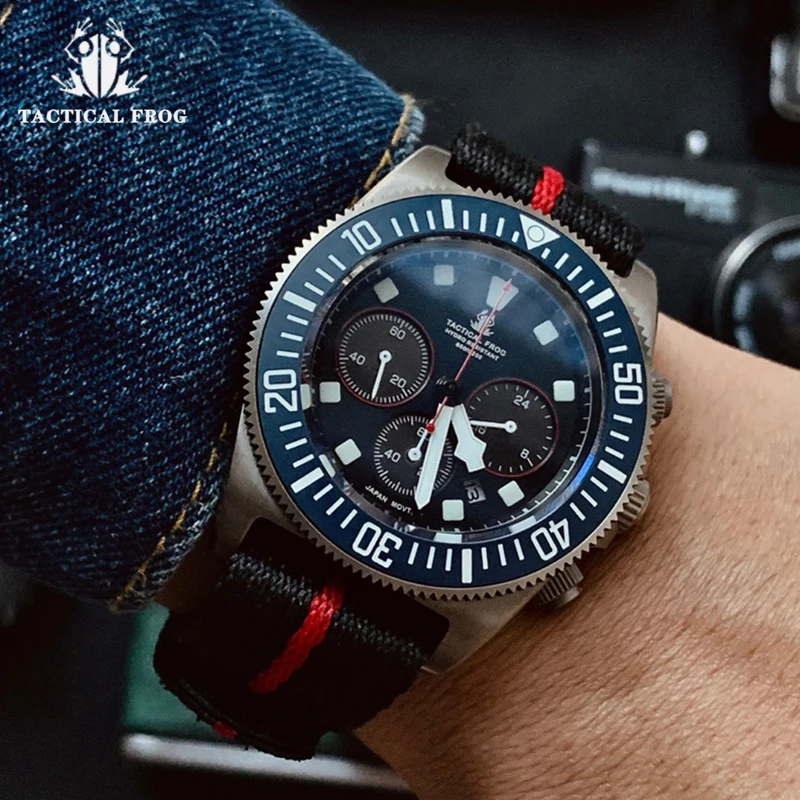 Tactical Frog FXD2 Titanium Diving Watch For Men Chronograph VS75B