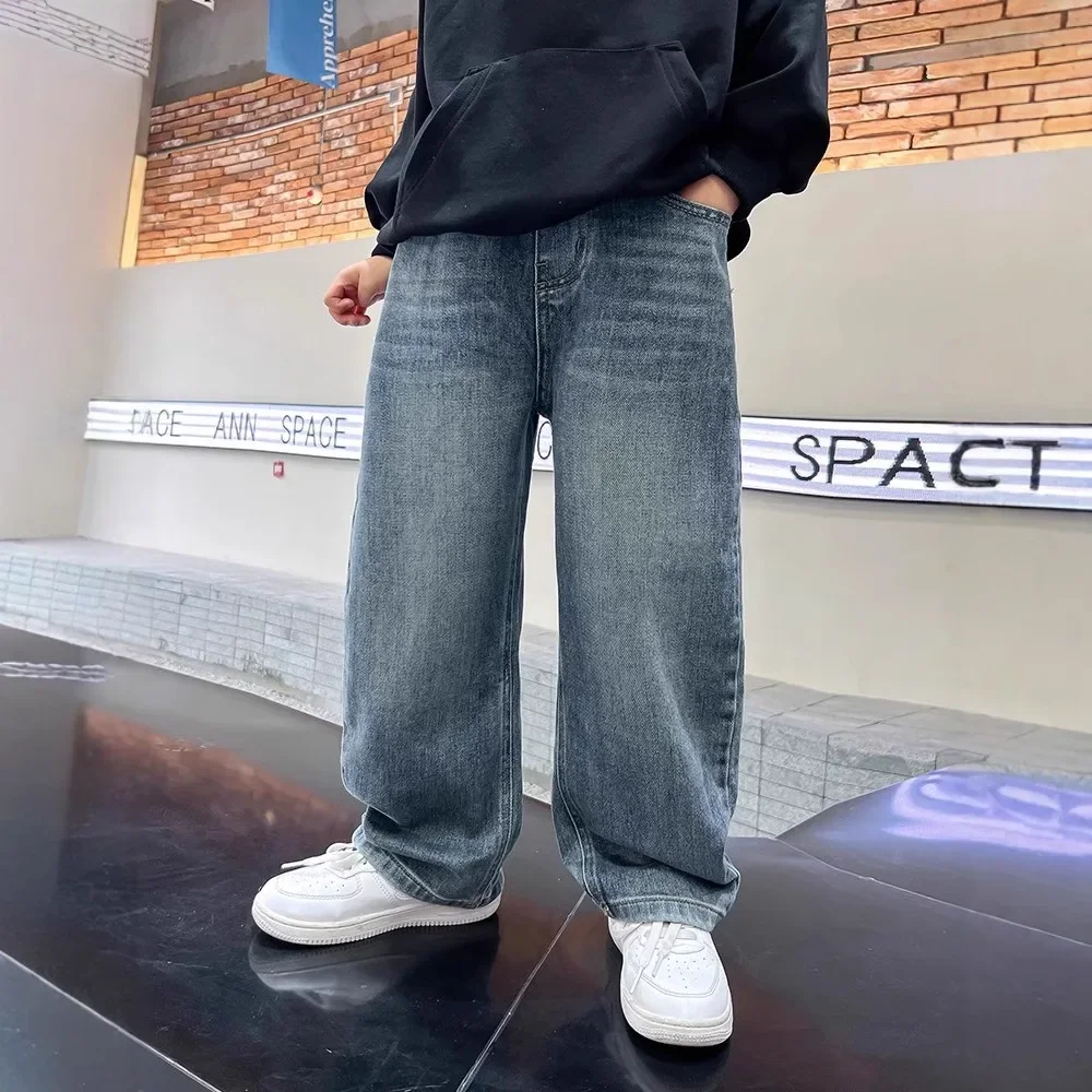 Cool Street Style Boys Jeans Spring Fashion Middle And Large Children Long Pants Kids Clothing Autumn Spring Boys Pants