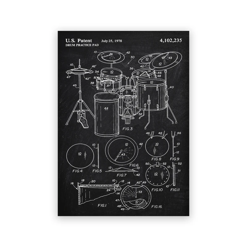 Affiche Murale Brevet Machine à Ruban Magnétique - Poster Vintage Musique